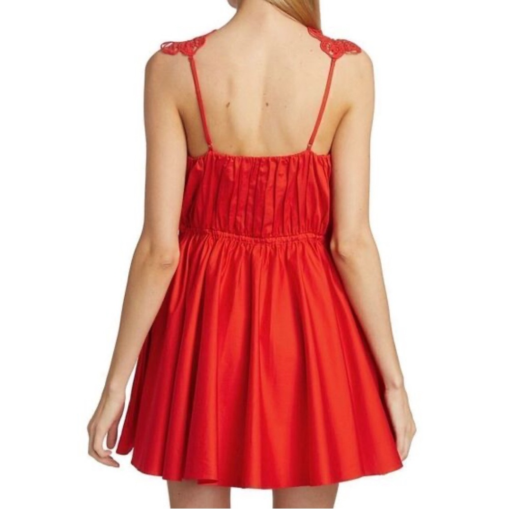 Self-Portrait Red Ruched Mini Sundress - Picture 3 of 6